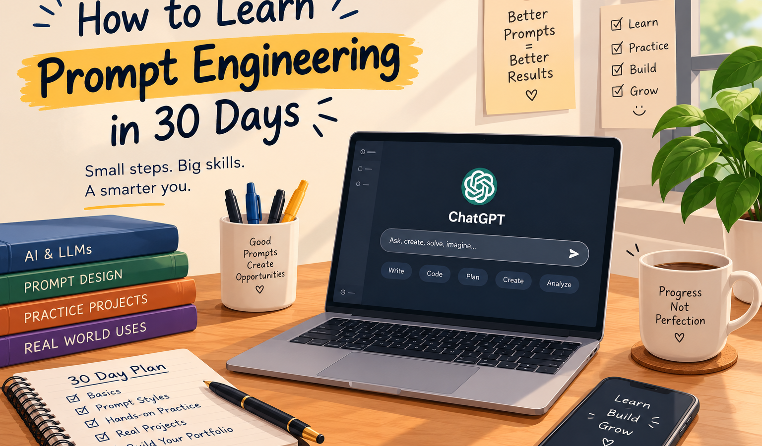 A practical 30-day roadmap to learn prompt engineering through focused practice, useful techniques, and real-world AI applications.