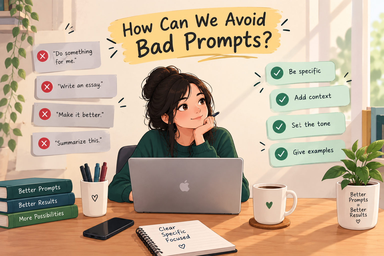 There are the useful techiques to avoid bad prompts.